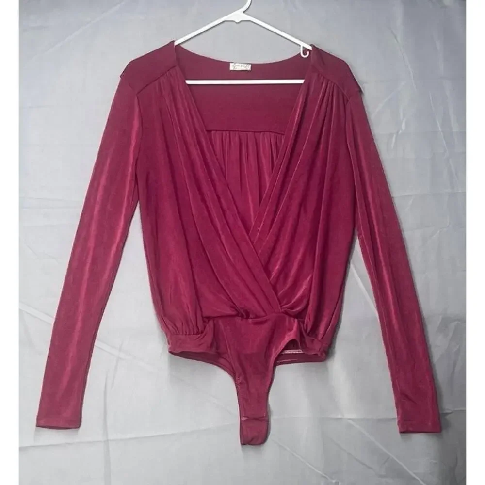 Free People Intimately‎ Turnt Bodysuit Dark Rhubarb Sz Small